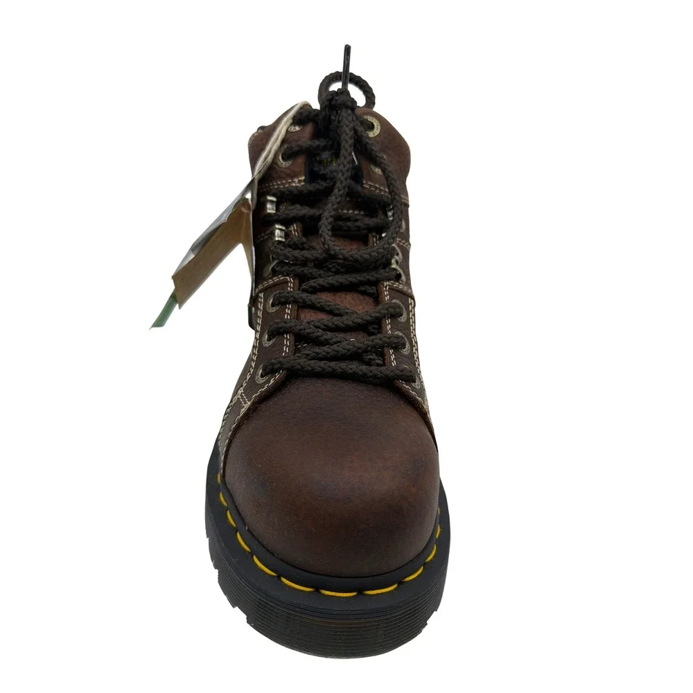 Dr. Martens Steel Toe Boots Mens 7 Womens 8 Brown New Industrial Safety Boots
